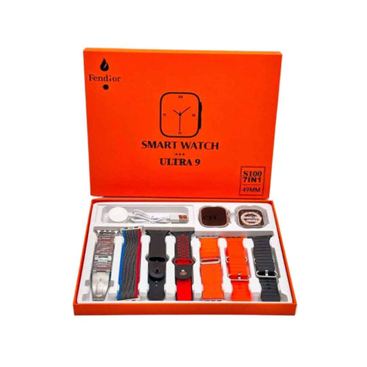 S100 Fendior Smart Watch Ultra 2 With 7 Straps